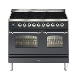 ILVE Milano PDNI100E3 Dual Fuel Induction Range Cooker Matt Black/Chrome
